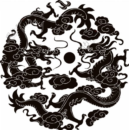 龙纹等中国风传统古典纹饰