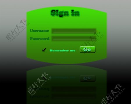 绿色界面登录表单与按钮PSD