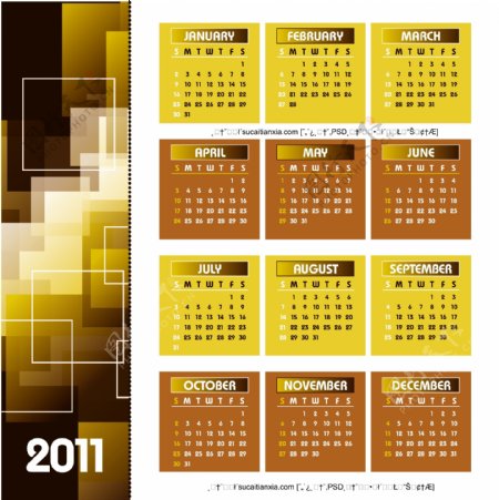 金色2011日历