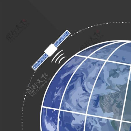 卫星绕地球SVG