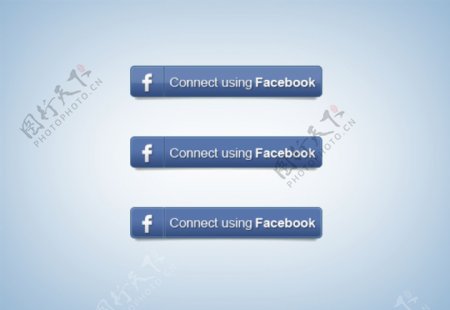 蓝色的facebook连接按钮PSD