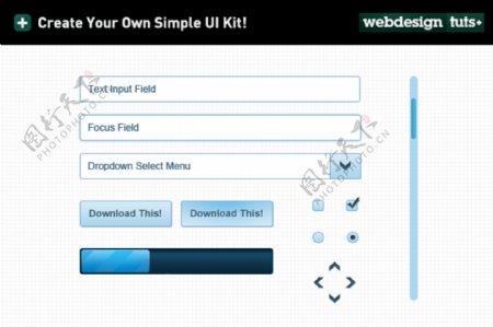 简单的Web2用户界面工具箱PSD