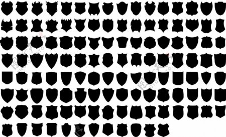 黑白设计元素系列矢量素材14盾牌