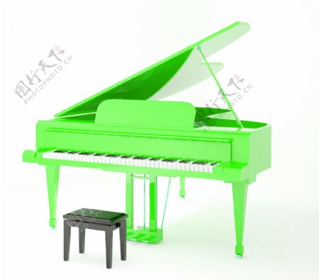 绿色钢琴图片