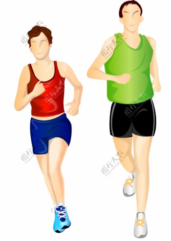 插图插画运动跑步职业人物