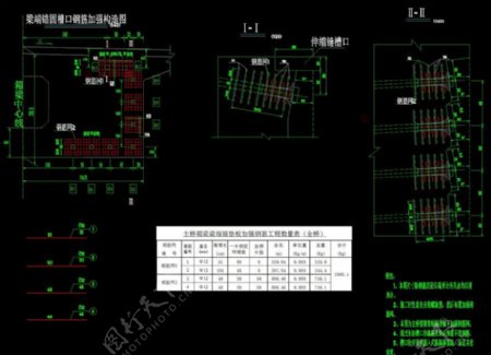 主桥箱梁梁端锚固槽口CAD图纸