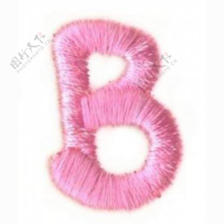 绣花英文B字母粉红色帽子免费素材