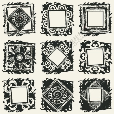 古典花纹花边框装饰元素图片