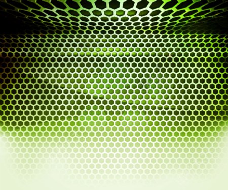绿色六角网格背景