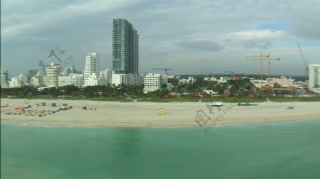 在迈阿密的2股海滩空中拍摄的录像