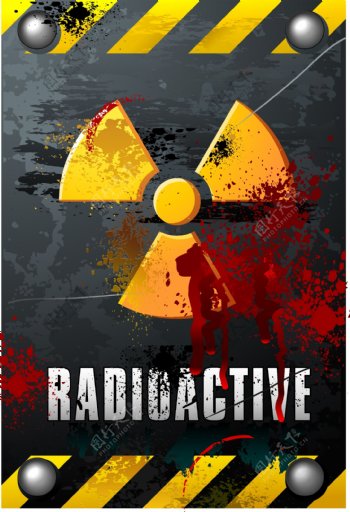 放射性核危险警告标志矢量素材02