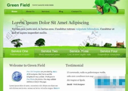 绿色小清晰健康行业网站模板