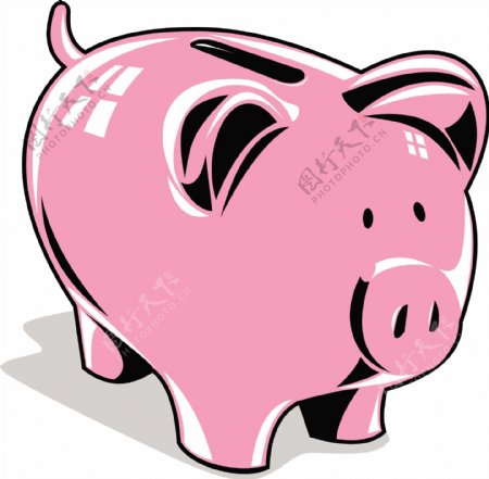 粉红色的小猪存钱罐