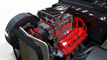 插件绘制半426升V8发动机