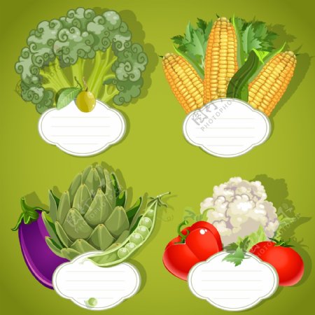 蔬菜标签矢量素材01