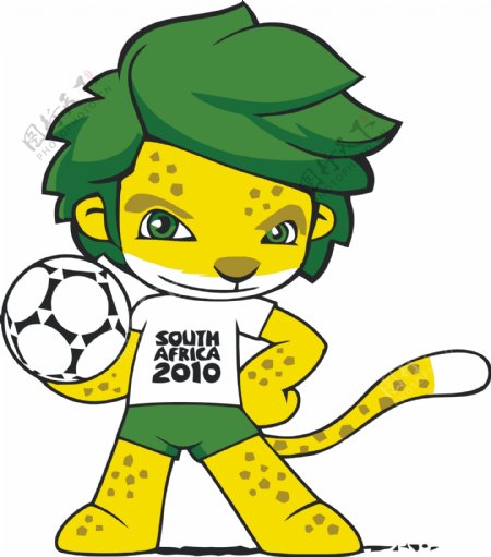 2010南非世界杯吉祥物扎库米矢量Adobeilustrator设计