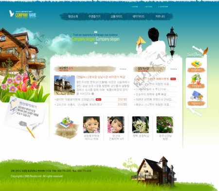 韩国旅游渡假村网站网页模板图片