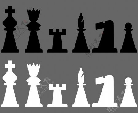 国际象棋棋子的剪辑艺术