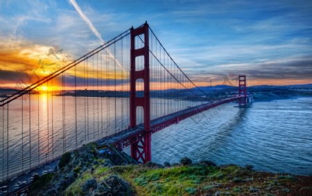 旧金山大桥清晨图片