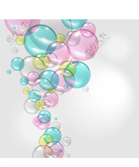 彩色泡沫和水滴矢量素材
