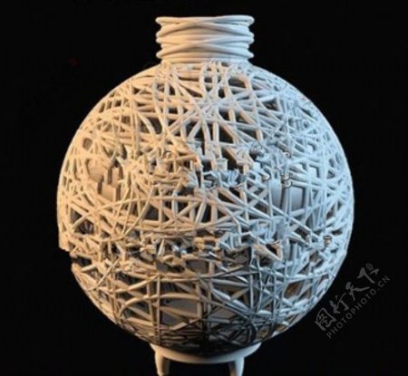 秸秆球饰品的3D模型