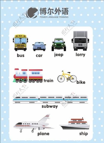 英语培训交通工具单词
