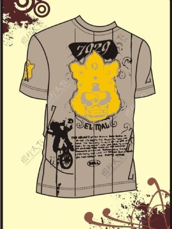 男装tshirt印花设计极限单车运动图片