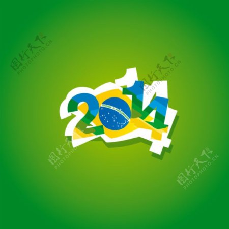 巴西世界杯艺术字矢量素材