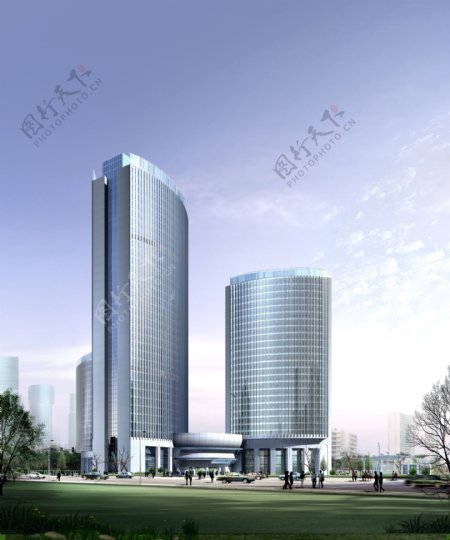 行政大楼建筑广告效果图设计图片