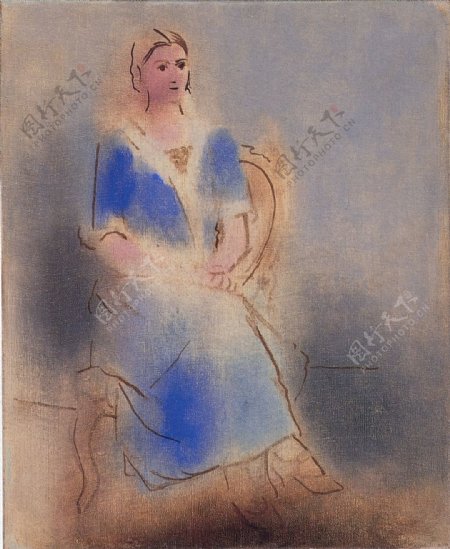 1923Olgaassise西班牙画家巴勃罗毕加索抽象油画人物人体油画装饰画