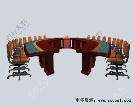 办公家具会议桌3d模型3d模型8