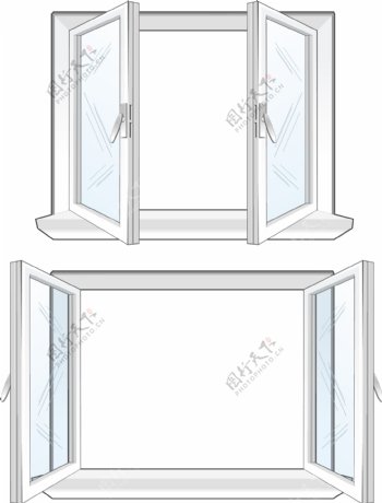 矢量建筑玻璃窗设计素材
