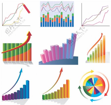 财务数据分析统计图标图片
