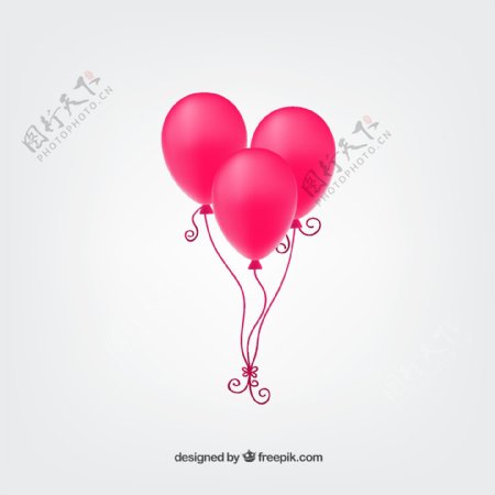 粉色气球束