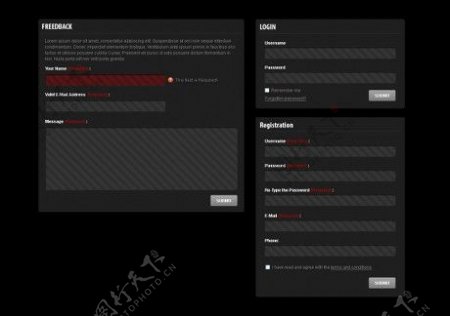 网页注册登录框PSD素材