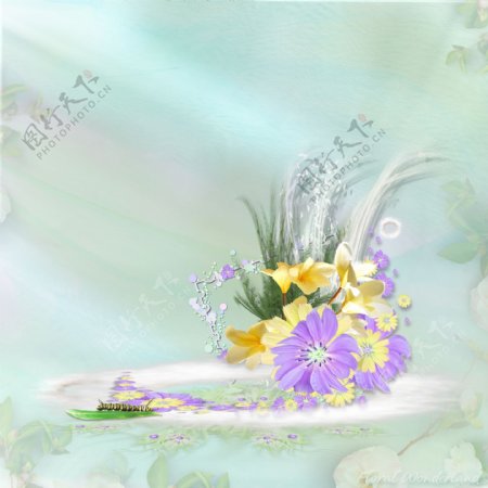 花朵相框背景图片