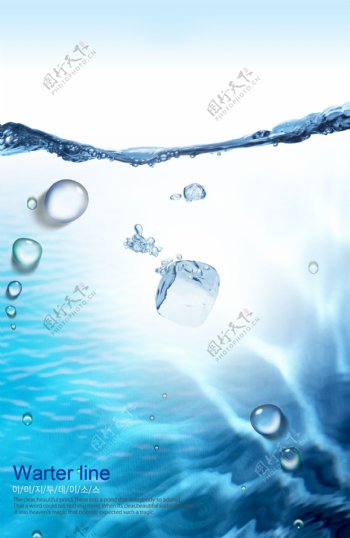 水滴气泡冰块分层素材图片