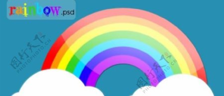彩虹云向量PSD彩虹矢量