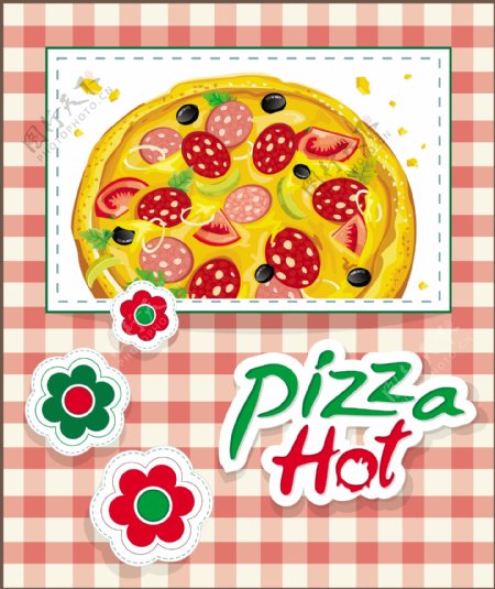 卡通水果pizza矢量素材3