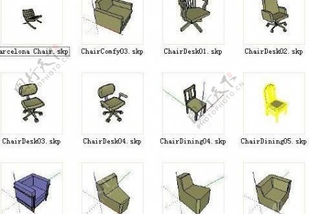 sketchup组件椅子