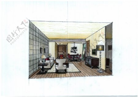 爱丁堡公寓建筑手绘图片素材