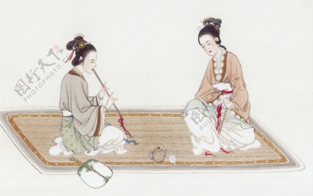 中华艺术绘画古画绘画仙女神仙嫦娥貂蝉西施中国古代绘画