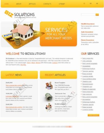 黄色理财网站模板