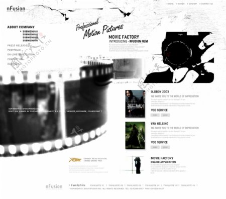 欧美电影发行网站模板