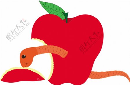水果吃虫子的苹果