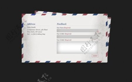 信封装饰效果邮件页面psd分层素材