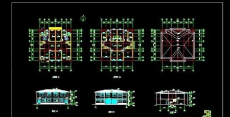 二层联排别墅建筑施工图nbsp16x15