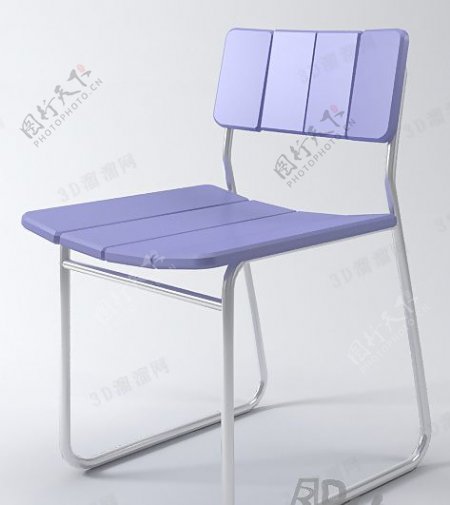3D紫色靠背椅模型