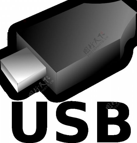 三维的USB输入输出插头剪贴画