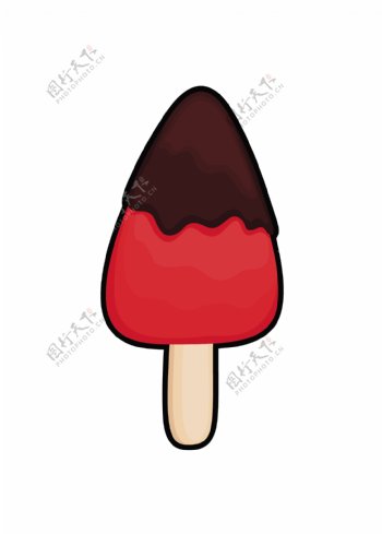 红色的巧克力冰淇淋